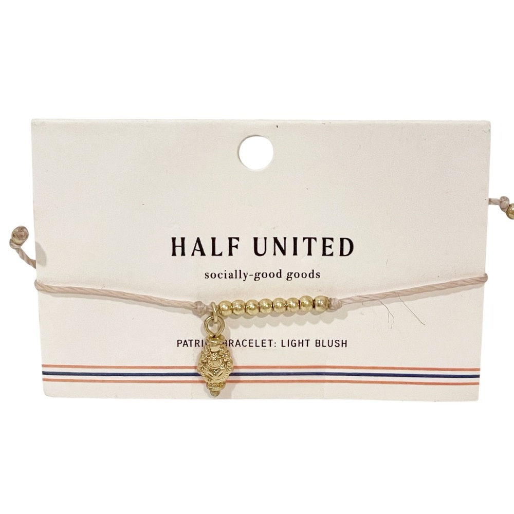 Half United Socially Good Goods Gold Tone Light Blush‎ Charmed Dangle Bracelet